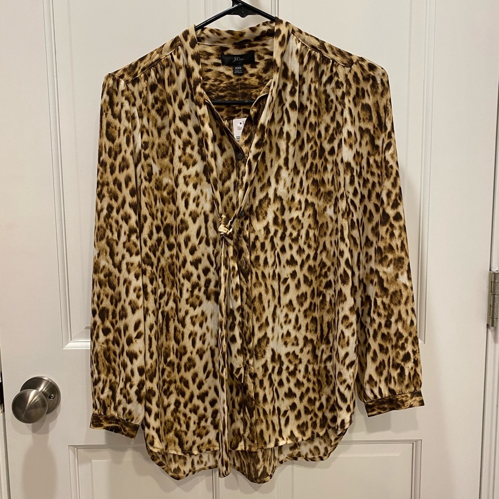 J. Crew Leopard Blouse
